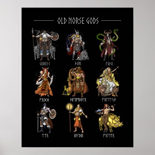 Alte nordische Gods Poster (Vorne)