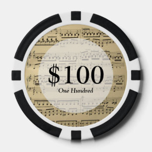 Alte Notenblätter Pokerchips