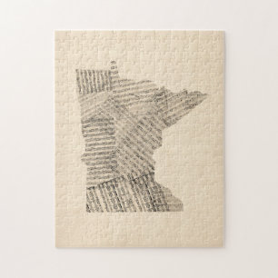 Alte Notenen-Karte von Minnesota Puzzle