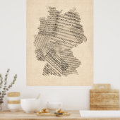 Alte Notenkarte Deutschland Karte Poster (Küche)