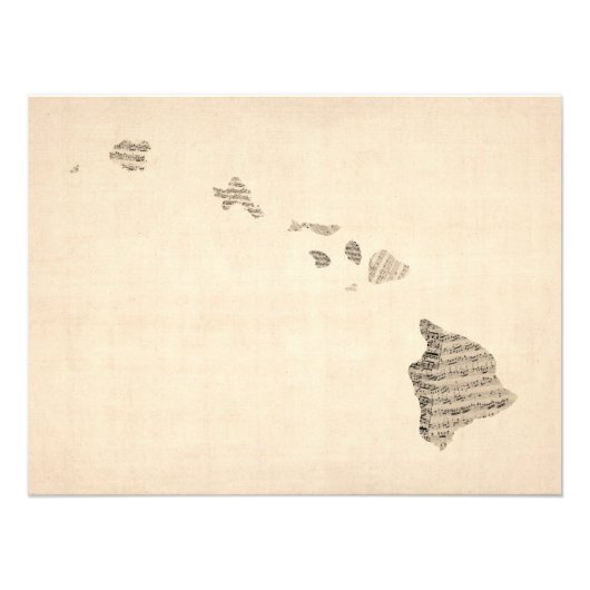 Alte Notenkarte von Hawaii Fotodruck (Vorne)