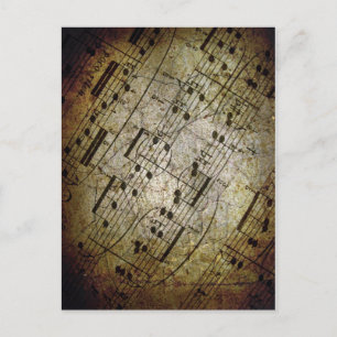 Alte Notenpartie, grunge Musiknote Postkarte