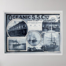 Alte Oceanic-Dampfschifffahrtsgesellschaft-Werbung