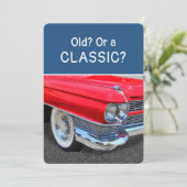 Alte oder klassische 1960 Cadillac lustige Geburts Karte (Stehend Vorderseite)