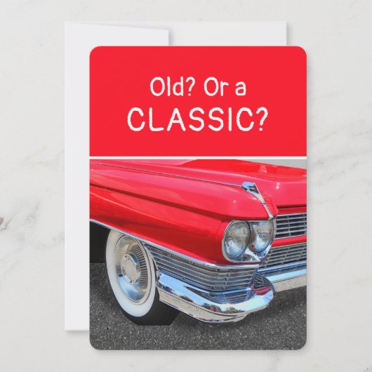 Alte oder klassische 1960 Cadillac lustige Geburts Karte (Vorderseite)