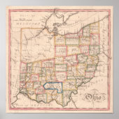 Alte Ohio-Karte Poster (Vorne)
