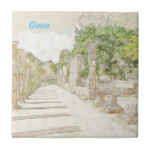 Alte Olympia Ruins Sketch Keramik Tile Wall Dec Fliese (Vorderseite)