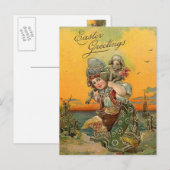 Alte Osterferien-Kunstpostkarte Feiertagspostkarte (Vorne/Hinten)