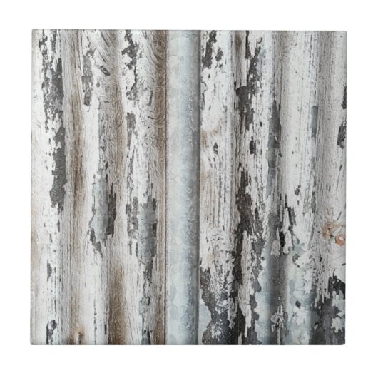 Alte Paint Chipped Wall aus Wellblech Fliese (Vorderseite)