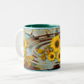 ALTE PAINT & SUNFLOWERS ~ 2 - Tone Tasse (Vorderseite Links)