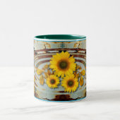 ALTE PAINT & SUNFLOWERS ~ 2 - Tone Tasse (Mittel)