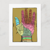 Alte Palm Reading Chart Postkarte (Vorderseite)