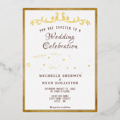 Alte Papierschmuck Romantische Alte Mode Hochzeit Folieneinladung (Vorderseite)