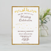 Alte Papierschmuck Romantische Alte Mode Hochzeit Folieneinladung (Stehend vorne)