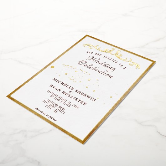 Alte Papierschmuck Romantische Alte Mode Hochzeit Folieneinladung (Gedreht)