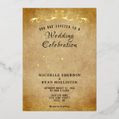 Alte Papierschmuck Romantische Alte Mode Hochzeit Folieneinladung (Vorderseite)