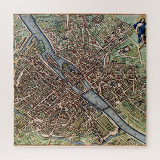 alte Pariser Stadtkarte Puzzle (Vertikal)