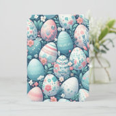 Alte, pastellfarbene, blaue Eier Einladung (Stehend Vorderseite)