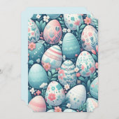 Alte, pastellfarbene, blaue Eier Einladung (Vorne/Hinten)