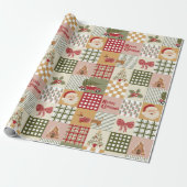 Alte Patchwork-Weihnachtsklassiker Geschenkpapier (Ungerollt)