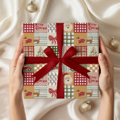 Alte Patchwork-Weihnachtsklassiker Geschenkpapier
