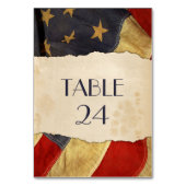 Alte patriotische Vintage Flag Militärische Hochze Tischnummer (Vorderseite)