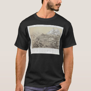 Alte Peru Bergkarte (1865) Vintager peruanischer T T-Shirt