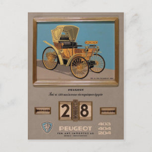 Alte Peugeot-Werbung Griechenland Postkarte
