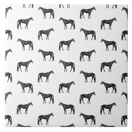 Alte Pferdemuster CUSTOM BG FARBE Fliese (Vorderseite)