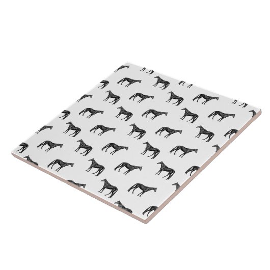 Alte Pferdemuster CUSTOM BG FARBE Fliese (Seite)