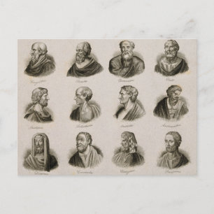 Alte Philosophen Porträt Denker Vintage Postkarte