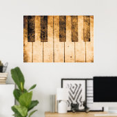 Alte Piano Keys Musik Musikprogramm Poster (Heimbüro)