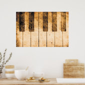 Alte Piano Keys Musik Musikprogramm Poster (Küche)