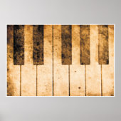 Alte Piano Keys Musik Musikprogramm Poster (Vorne)
