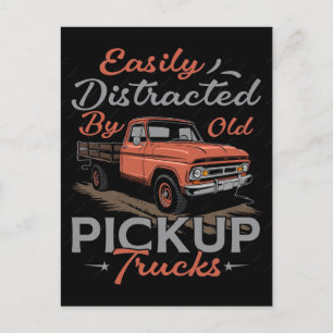 Alte Pickup-Truck-Design-Vektor-Kunstillustration Feiertagspostkarte