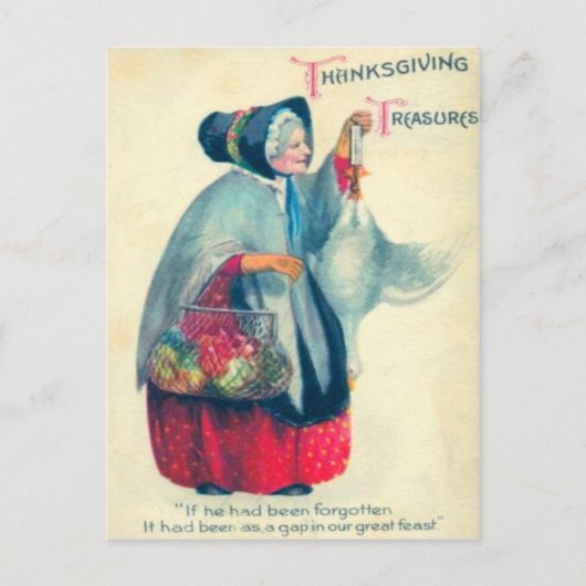 Alte Pilgrim-Frau Postkarte (Vorderseite)