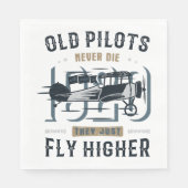 Alte Piloten Die nie Biplane-Flug-Angebot Serviette (Vorderseite)