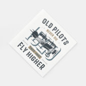 Alte Piloten Die nie Biplane-Flug-Angebot Serviette (Ecke)