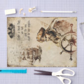 Alte Piraten der Kapitänsflagge des Karibischen Sc Seidenpapier (Handwerk)