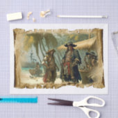 Alte Piraten der karibischen Palme Tree Decoupage Seidenpapier (Handwerk)