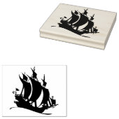 Alte Piratenschiff Silhouette Gummi Briefmarke Gummistempel (Stempel)