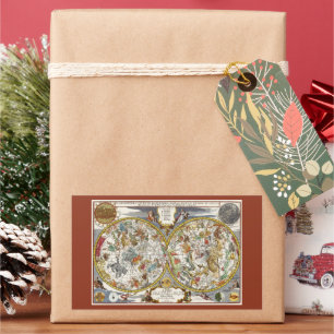 Alte Planisphäre-Sternkarte von Nicholas de Fer Rechteckiger Aufkleber