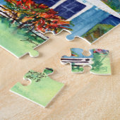 Alte Plantation Hütte in Blau Puzzle (Seite)