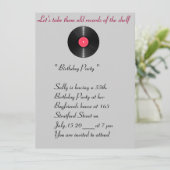 Alte Platten zum Geburtstag. Einladung (Stehend Vorderseite)