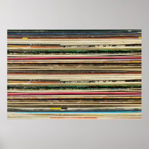 Alte Plattenkartons in Pilerecord gestapelt, vi Poster