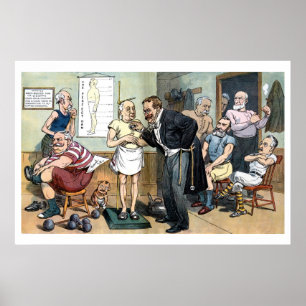 Alte politische Karikatur von Dr. Roosevelt aus de Poster
