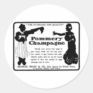 Alte Pommery-Champagne-Werbung Runder Aufkleber