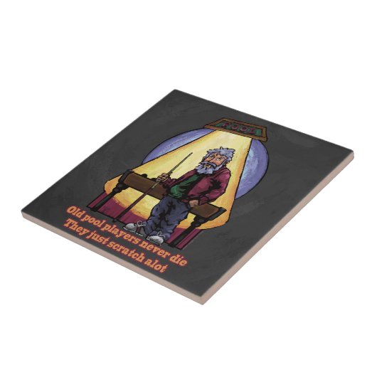 Alte Pool-Spieler-Charakter-Kunst Fliese (Seite)