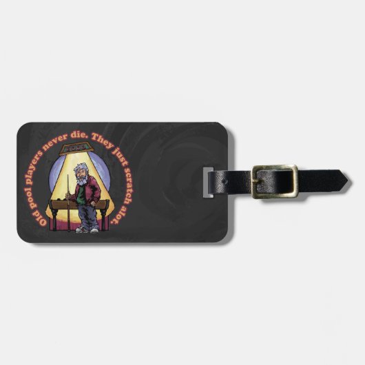 Alte Poolspieler Gepäckanhänger (Vorderseite horizontal)