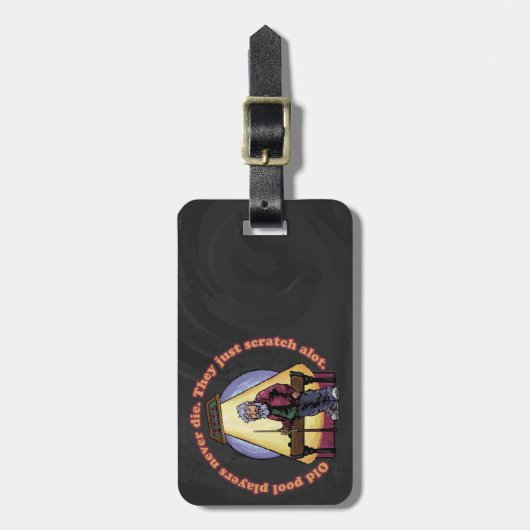 Alte Poolspieler Gepäckanhänger (Vorderseite vertikal)